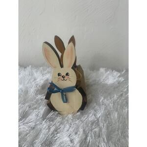 Easter Bunny Wood Primitive Holder  4 x 4.25"